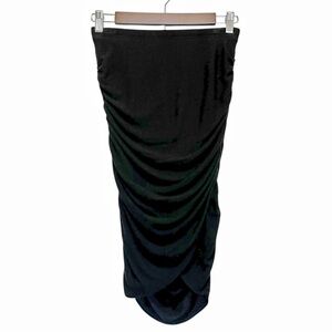 Stem Midi Skirt Tencel Lyocell Knit Ruched Black Size XS